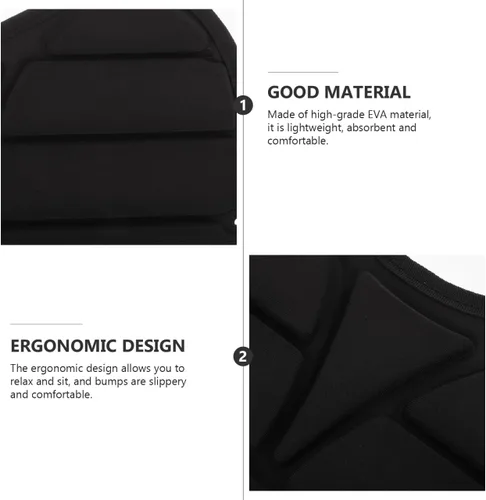 Miniatura 9 de Cojín ligero para asiento de kayak, cómodo diseño ergonómico para canoa, barco de pesca, compatible con kayaks para largas horas de remo, color negro