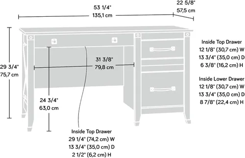 Miniatura 3 de Sauder Carson – Escritorio forjado cerezo Washington, Madera