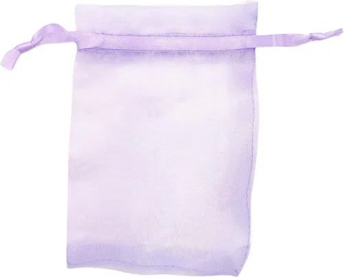 Miniatura 3 de QIANF 20 bolsas de regalo de organza transparente lavanda de 4 x 6 pulgadas con cordón, bolsas de golosinas, bolsa de malla para joyas, bolsa