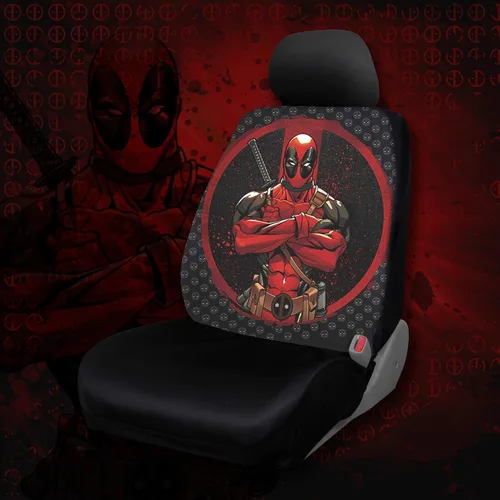 Miniatura 4 de Plasticolor 008669R01 Deadpool Repeater de Marvel Funda de asiento de espalda baja universal para coche, camioneta o SUV