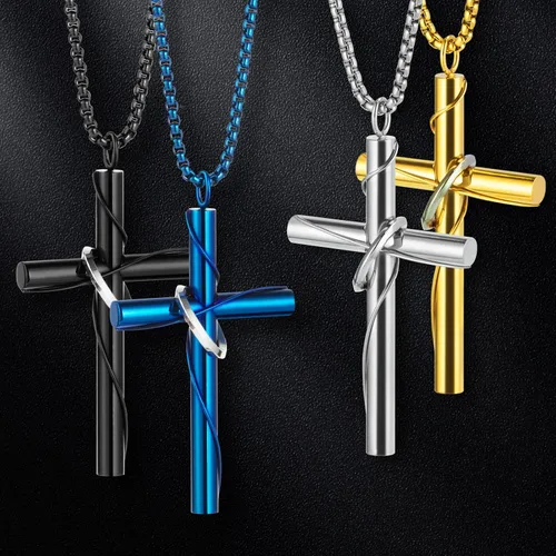 Miniatura 8 de Collar de cruz para espejo retrovisor de coche, accesorios para colgar, colgante para hombres y mujeres, adorno de cruz cristiana, dije de Jesús
