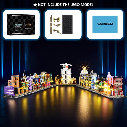 Miniatura 5 de YEABRICKS Luz LED para el modelo de bloques de construcción del Callejón Diagon de Harry Potter Tiendas de Magia 76444