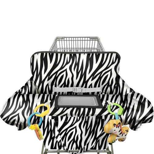 Miniatura 8 de Funda para carrito de compras para bebé 2 en 1 Funda para silla alta con arnés de seguridad Multifuncional Patrón de dinosaurio Cubiertas de carrito