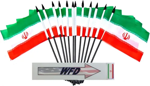 Miniatura 190 de World Flags Direct Banderas en miniatura de poliéster de Afganistán, paquete de 12, decoración de mesa de fiesta, desfiles, 4 x 6 pulgadas, verde