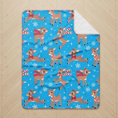 Miniatura 3 de Franco - Manta de sherpa de felpa suave para niños, de Rudolph, la renos de nariz roja, para las fiestas de Navidad, 46 x 60 pulgadas