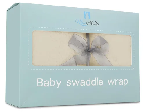 Miniatura 6 de BlueMello Manta para envolver al bebé Felpa ultrasuave esencial para bebés de 0 a 6 meses Recibir envoltorio beige Accesorios ideales