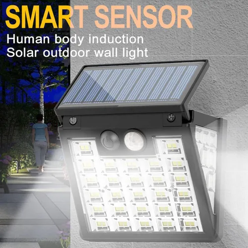 Miniatura 7 de Luces solares impermeables IP65 para exteriores, 3 modos de luces solares con sensor de movimiento, luz solar LED para escaleras al aire libre