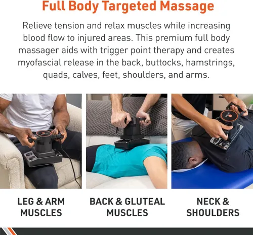 Miniatura 5 de Body Sport Masajeador Profesional de Doble Velocidad Terapéutico y Vibración para Alivio del Dolor y de los Músculos Adoloridos – Herramienta