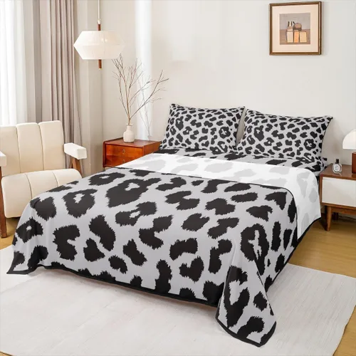 Juego de sábanas abstractas de piel de guepardo, tamaño individual, decoración de lujo para habitación de niños, niñas y mujeres, juego de ropa de