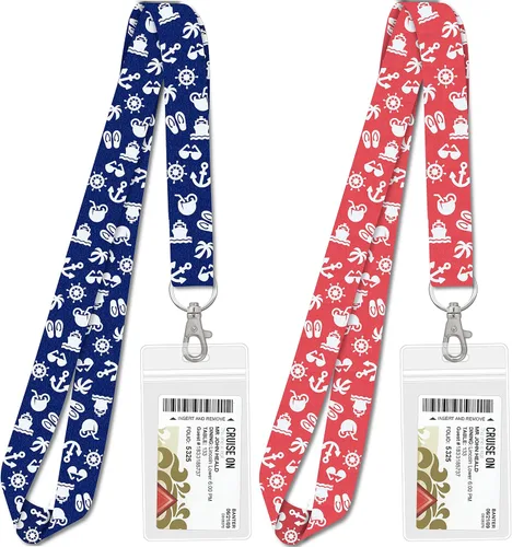 Cruise On Cordones para tarjetas de crucero (paquete de 2) en 2026 y 2027, cordón de crucero con soporte para identificación, tarjeta de