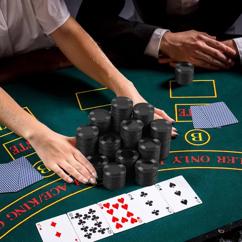 Miniatura 6 de Leitee 500 fichas de póquer de plástico negro a granel de 1.5 pulgadas, mini fichas de bingo de 1.5 pulgadas, marcadores de fichas en blanco, discos