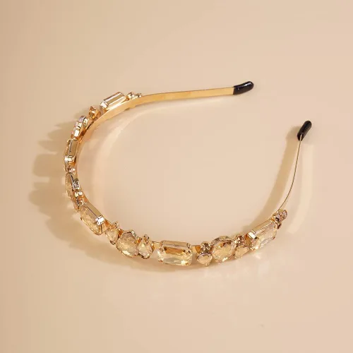 Miniatura 6 de Wiwpar Diademas finas de diamantes de imitación para mujer, bandas elásticas para la cabeza con diamantes de imitación vintage, accesorios