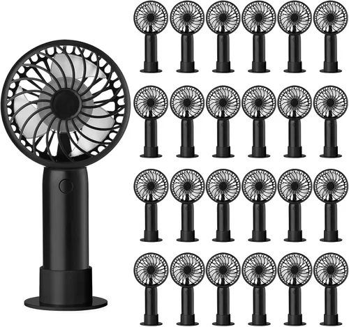 Miniatura 23 de Tujoe Mini ventilador de mano potente de 3 velocidades, ventilador personal pequeño portátil recargable con base USB para mujeres, maquillaje