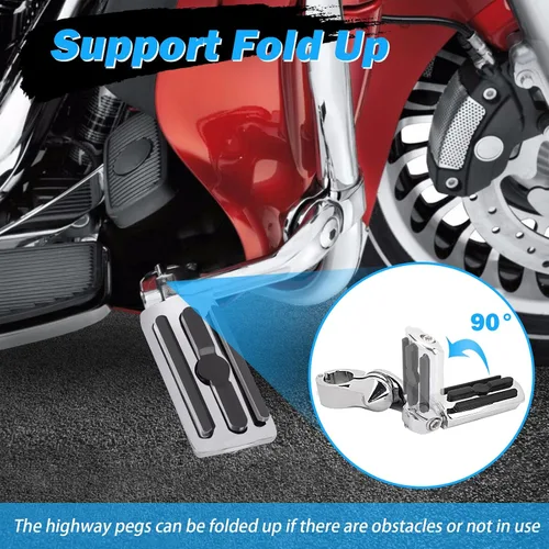 Miniatura 3 de Estriberas de Carretera para Motocicleta de 1.25", Estriberas Ajustables en Ángulo de Repuesto para Harley Davidson Touring, Road Glide, Street