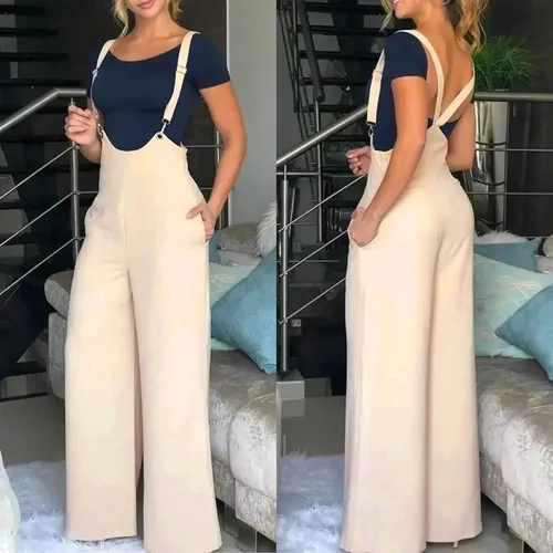 Miniatura 5 de Overol de lino holgado de moda para mujer, overol de algodón de encaje holgado