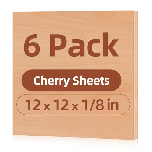 Miniatura 31 de Paquete de 12 hojas de tilo Rowood, 12x12x1/8pulgadas, tilo de 3mm para corte láser, kits de manualidades para adultos, tablero de madera