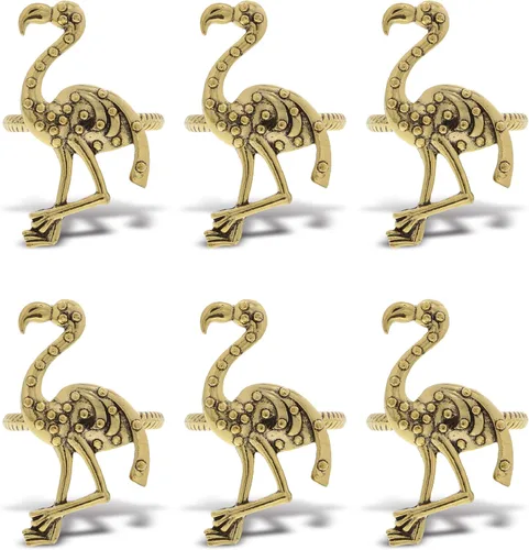 Miniatura 14 de Juego de 6 servilleteros dorados – Elegantes servilleteros de metal dorado, servilleteros de centro de mesa de lujo para cenas familiares, fiestas
