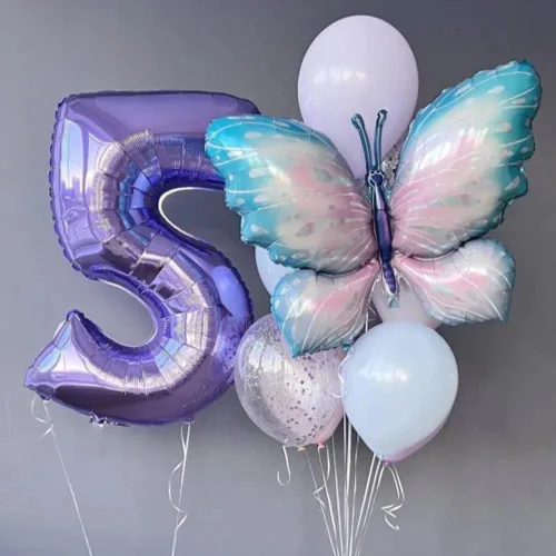 Miniatura 6 de Globos de Mariposa 4 Piezas 40 pulgadas Azul Morado Globos de Papel de Aluminio Mylar para Fiesta Temática de Mariposas Boda Cumpleaños Baby Shower