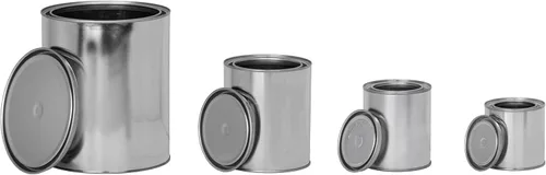 Miniatura 4 de Latas de pintura de metal vacías con tapas para proyectos de bricolaje y profesionales, color plateado y %100 reciclables (paquete de 6)