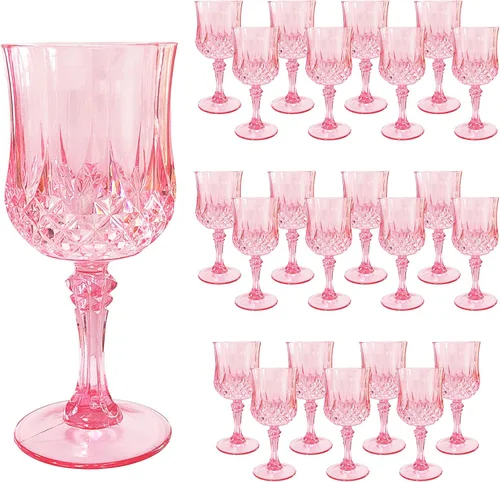 Miniatura 17 de 24 piezas de copas de vino de plástico negro, copas de vino de plástico reutilizables, copa negra tipo cáliz, vasos duraderos y resistentes que se