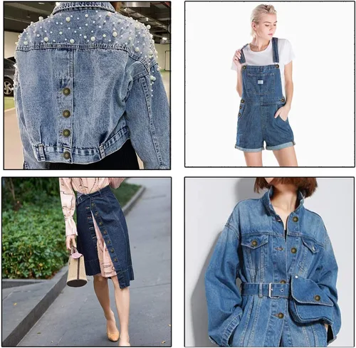 Miniatura 9 de YouOKLight Botones para jeans, 0.669 in sin clavos, botones de metal extraíbles de repuesto para reparación de remaches y destornilladores, 12