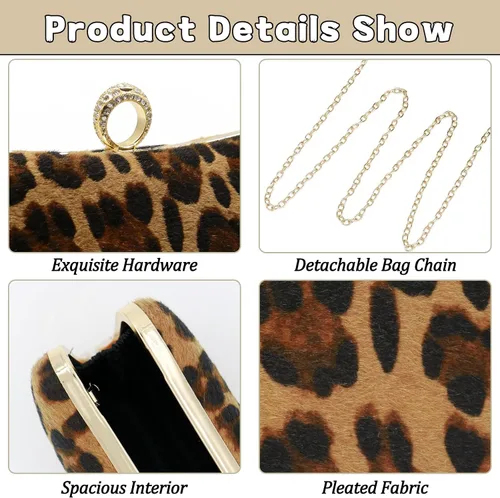 Miniatura 2 de Women Clutch Purse with Chain- Elegant Evening Bag for Wedding, Prom, Cocktail Party & Formal