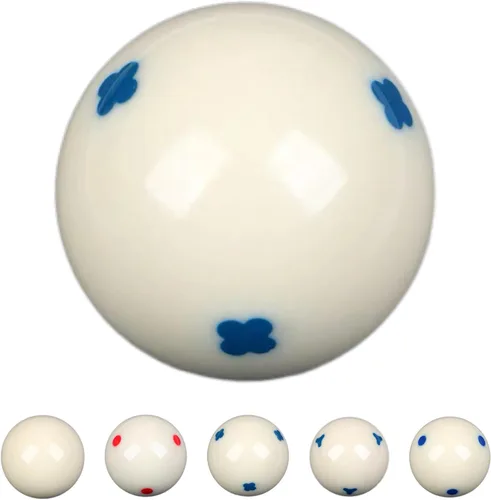 Miniatura 7 de Bola de billar blanca de repuesto de 2-1/4", bola blanca de taco, bola azul de 6 puntos AAA, 6 onzas, 6.00 oz, accesorios para mesa de billar CLOVER