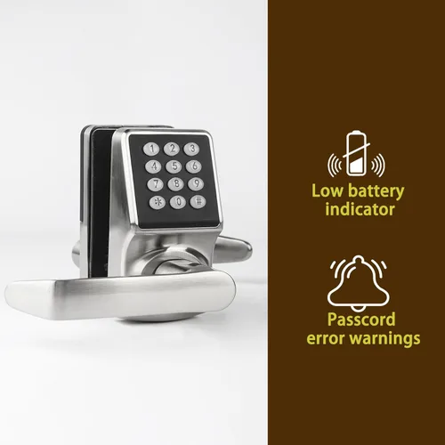 Miniatura 6 de Cerradura de puerta de entrada sin llave con teclado, cerradura de puerta con teclado con asa, cerradura de puerta frontal inteligente