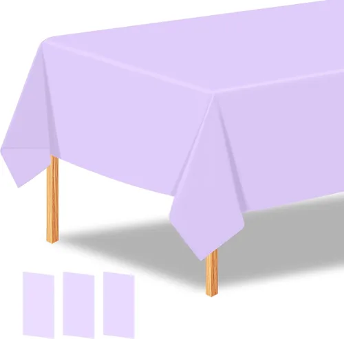 Miniatura 35 de 2 manteles de plástico color beige, 54 x 108 pulgadas, rectangular, desechables, para cumpleaños, bodas, pícnic, fiestas de vacaciones