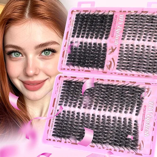 Miniatura 8 de Kit de racimos de pestañas, kit natural de 560 extensiones de pestañas en racimo de 0.354-0.630 in, kit de extensiones de pestañas individuales