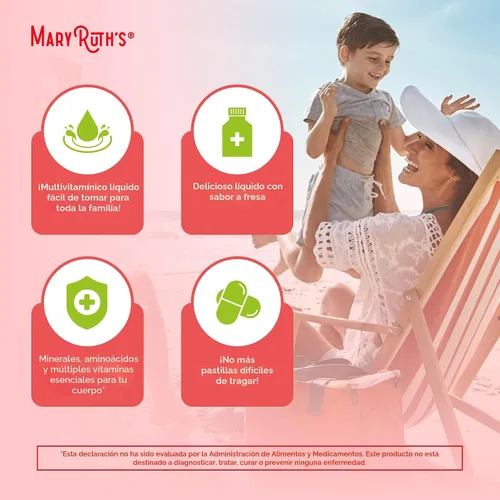 Miniatura 6 de MaryRuth Organics Liquid Morning Multivitamin Essentials+ Vitamina A C D E B6 B12 Biotina Zinc Hombres y mujeres Apoyo inmunológico Belleza