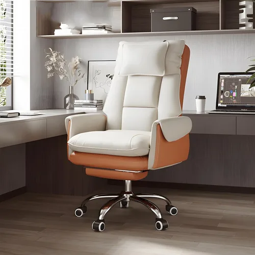 Miniatura 13 de Ergonomic High-Back Executive Office Chair with Footrest,Adjustable Lumbar Support & 360° Swivel,Heavy-Duty Metal Base PU Leather Desk Chair for