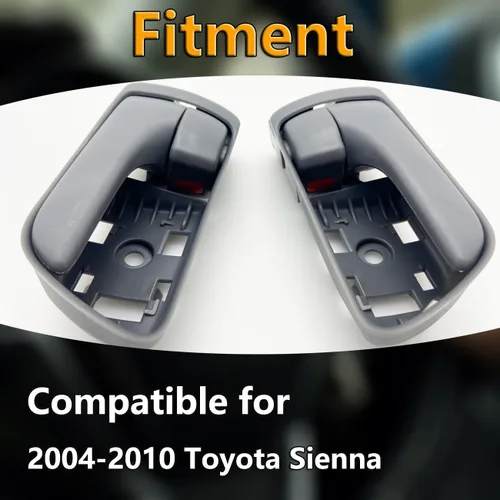 Miniatura 2 de Cheriezing Tirador de puerta interior gris compatible con Sienna 2004-2010 mango interior repuesto # 69206-AE010 FL, 69205-AE010 FR Juego de 2