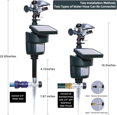 Miniatura 5 de [Actualizado 2025] Yardeen - Aspersor solar con sensor de movimiento, rociador de agua ajustable para jardín con estaca. Se puede seleccionar
