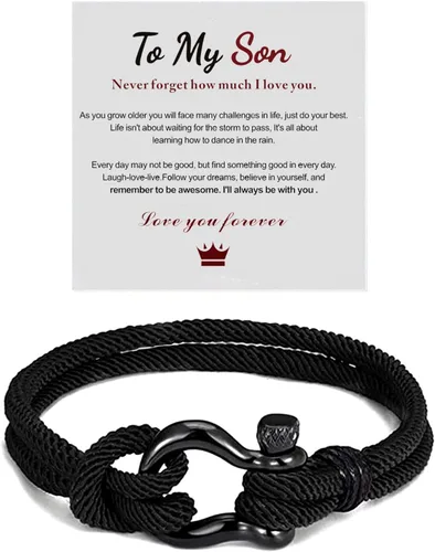 Pulsera para hijo de mamá, pulsera para hijo, pulseras para niño, regalo de San Valentín para niños, cumpleaños, Navidad, graduación
