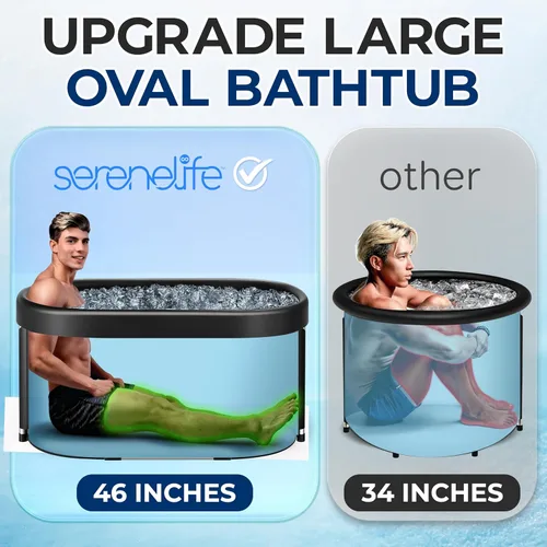 Miniatura 4 de SereneLife Bañera de hielo ovalada aislada de 105 galones para atletas, cápsula de recuperación de terapia de inmersión fría para una persona