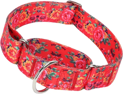 Miniatura 12 de Collar Martingale para Perro de 1.5 Pulgadas de Ancho - Diseño de Calavera Extra Resistente para Perros Grandes, Collar de Entrenamiento Ajustable