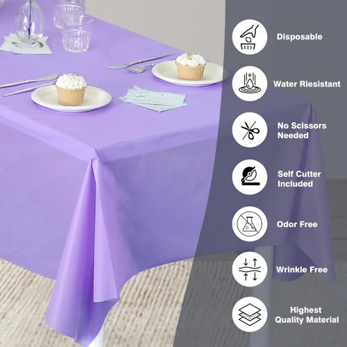 Miniatura 7 de Rollo de plástico para cubierta de mesa color verde manzana, 40 pulgadas x 100 pies, rollo de plástico resistente para cubierta de mesa de banquetes