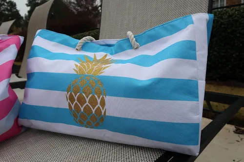 Miniatura 7 de Bolso de playa XL, para viajes, con forro impermeable, cierre de cremallera y bolsillos interiores