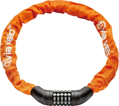 Miniatura 12 de Via Velo Candado de cadena para bicicleta, combinación reiniciable de 5 dígitos, cerradura antirrobo de bicicleta resistente, cerraduras
