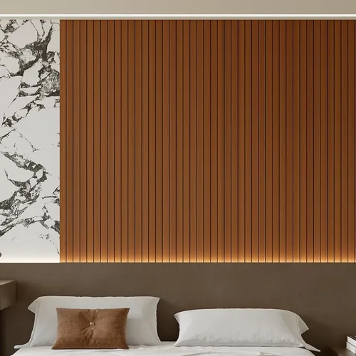 Miniatura 3 de Yutianli Panel de Pared de Listones de PVC Despegar y Pegar 118" x 15.7" Panel de Listones de Madera Falsa Grano de Madera de Nogal Artificial
