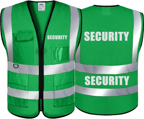 Miniatura 8 de BeautyWill Chalecos de seguridad de alta visibilidad clase 2 con certificación ANSI Chaleco de trabajo de seguridad con cremallera frontal