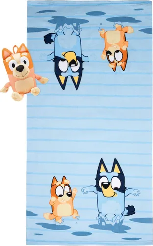 Jay Franco - Juego de toalla de baño Bluey y Bingo & Amigo de baño - Accesorios para bañera para niños - Incluye toalla de microfibra de 25 x 50