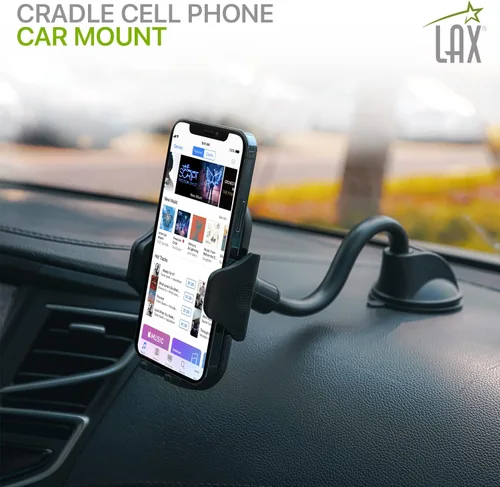 Miniatura 4 de LAX Gadgets Soporte De Teléfono De Soporte De Taza Para IPhone 13, Samsung Galaxy S20, Dispositivos GPS - Negro