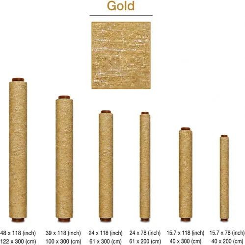 Miniatura 9 de Lámina interior perlada de oro/plata de lima, pegamento de contacto, papel de pared extraíble autoadhesivo Dorado