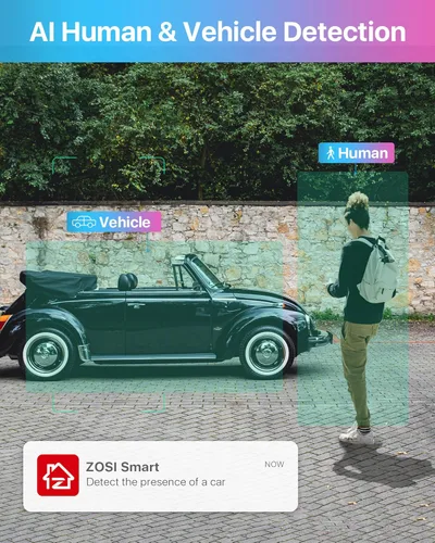 Miniatura 3 de ZOSI Sistema de cámara de seguridad para el hogar 3K 5MP Lite con detección de vehículos humanos AI, H.265+ DVR de vigilancia de 8 canales y 4