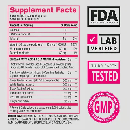 Miniatura 5 de BPI Sports CLA + carnitina triturada - Convierte las células grasas en energía y apoya el músculo magro, aumenta el metabolismo - Suplemento