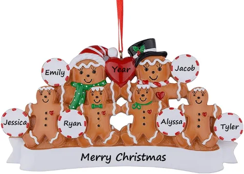 Miniatura 8 de 2025 Adorno de Navidad Familiar - Adorno Personalizado de Familia de 3 de Jengibre - Adornos de Navidad de Pareja Horneando Galletas - Adornos 2025