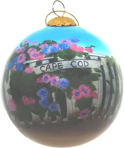 Miniatura 14 de Adorno pintado a mano de Cape Cod Beach & Bird – Decoración de árbol de Navidad colgante de vidrio soplado que muestra escenas costeras de Cape Cod