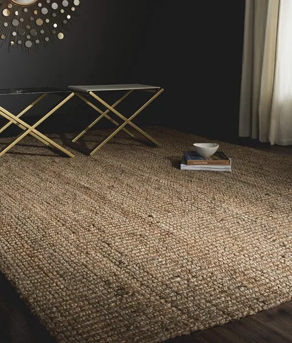 Miniatura 9 de SAFAVIEH Alfombra de área de 9x12 pies - Colección de fibra natural - Grande - Marrón natural, yute hecho a mano, estilo de granja, pelo grueso
